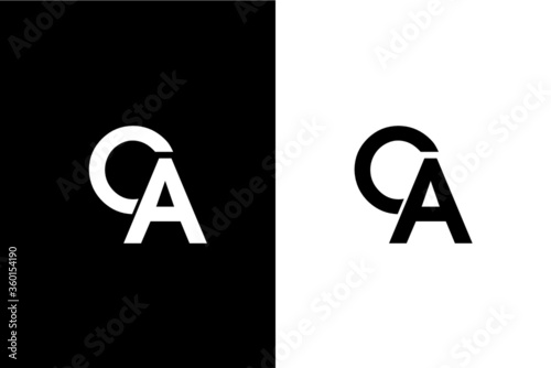 CA, AC Letter logo design template vector