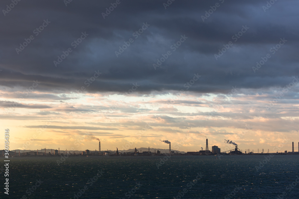 Naklejka premium 東京湾アクアライン・海ほたるPAからの風景