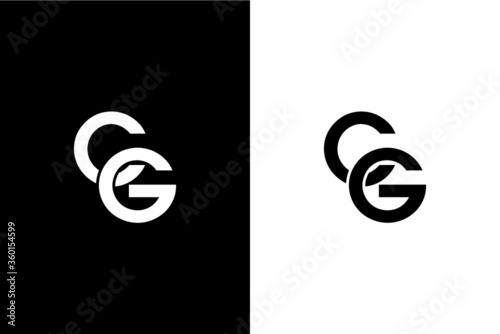 CG, GC Letter logo design template vector