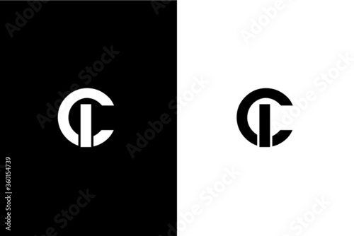 CI, IC Letter logo design template vector