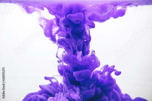 Purple color ink in water