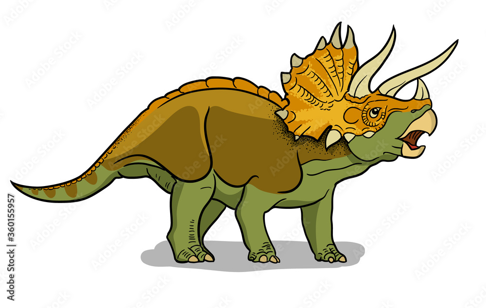 Triceratops dinosaur vector illustration in cartoon style. Triceratops dinosaur vector illustration in cartoon style.