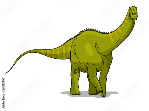 Apatosaurus dinosaur vector illustration in cartoon style.