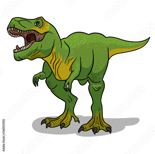 Fototapeta Naklejka Na Ścianę i Meble -  Tyrannosaurus rex dinosaur vector illustration in cartoon style.
