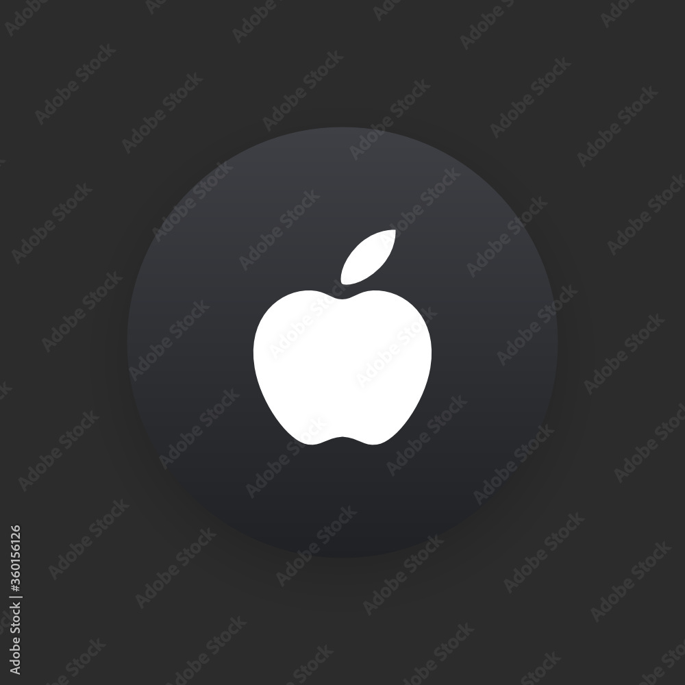 Apple - Matte Black Web Button Apple - Matte Black Web Button