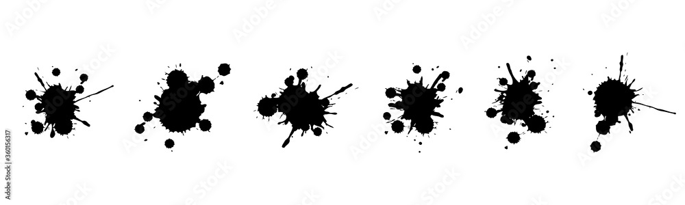 Vector illustration set of ink blots	