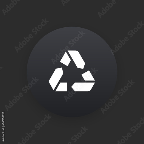 Recycle - Matte Black Web Button