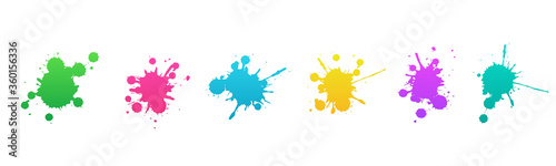 Vector illustration set of colorful ink blots	