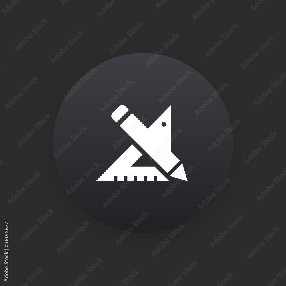 Triangle Ruler - Matte Black Web Button Triangle Ruler - Matte Black Web Button