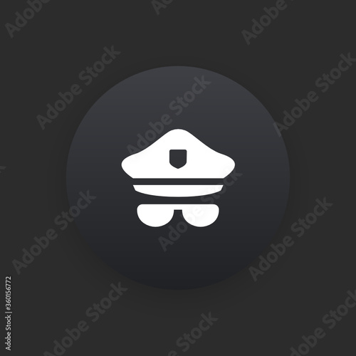 Police -  Matte Black Web Button