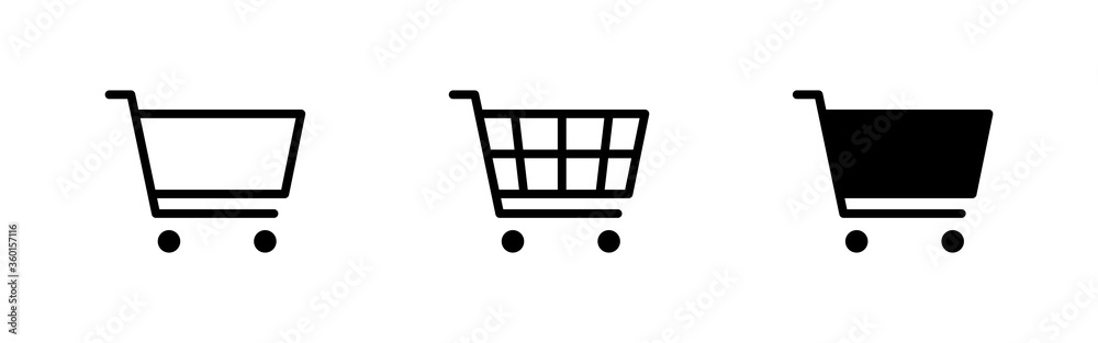 Shopping cart set icon on white background. Simple supermarket vector Shopping cart set icon on white background. Simple supermarket vector