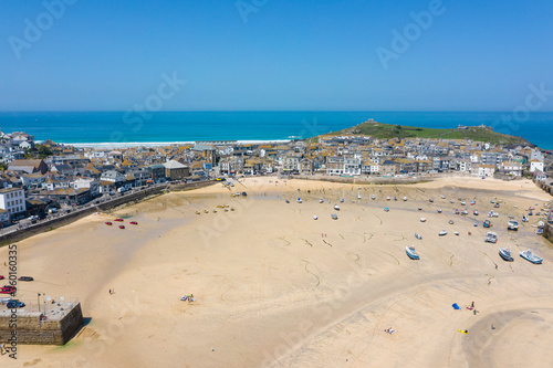 Aerial Photograph of St Ives, Cornwall, England in the sun