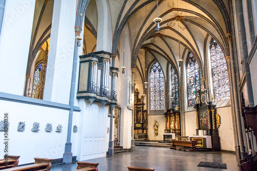 Inside view of the church in the old town of Düsseldorf © corinnah