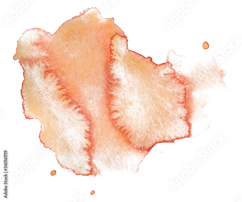 Abstract watercolor blush pink shapes on white background. Color splashing hand drawn vector