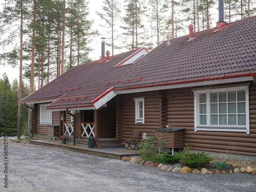 Wooden Scandinavian cozy house in Finland