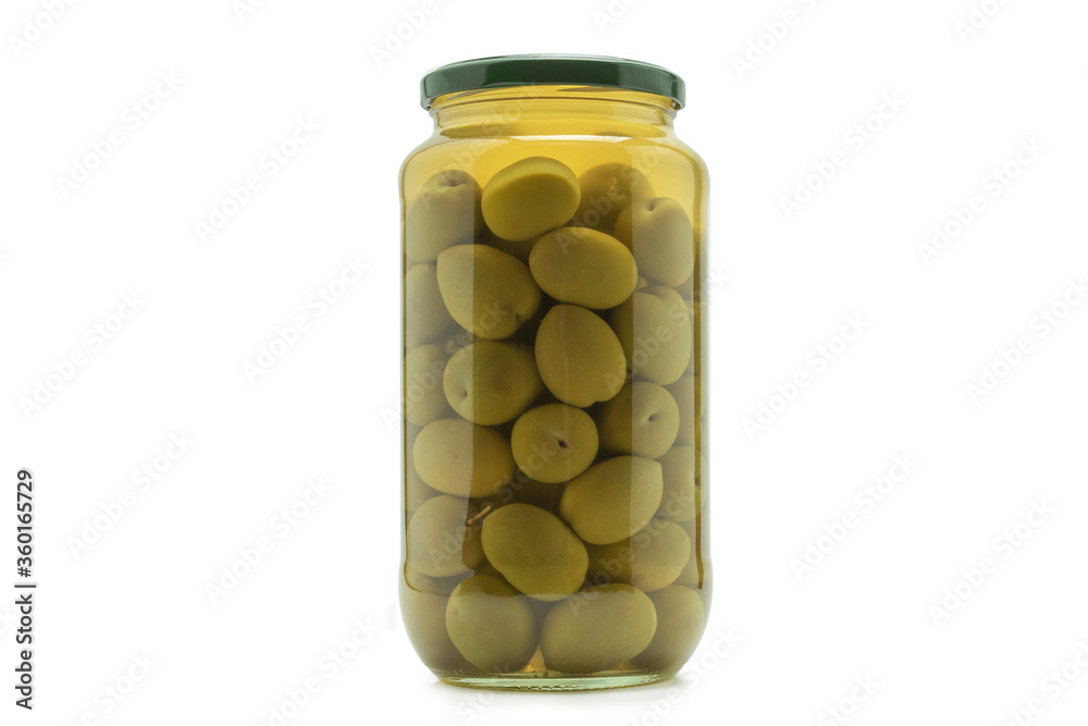 Olives in a bottle isolated on a white. Olives in a bottle isolated on a white.
