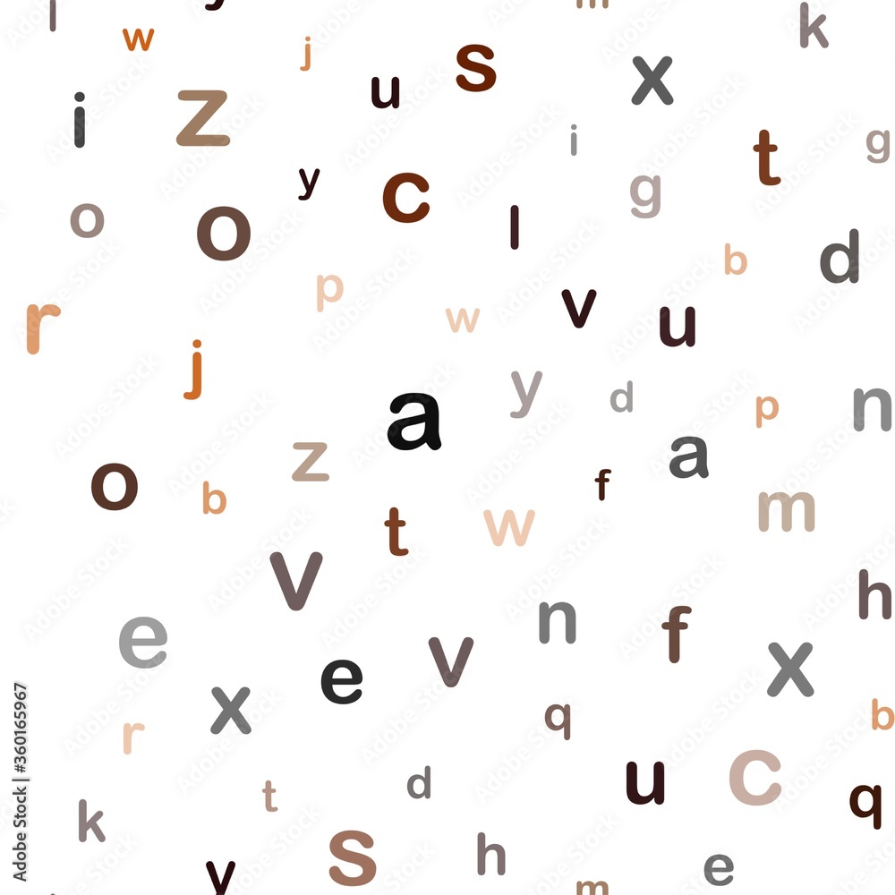 Dark Orange vector seamless pattern with ABC symbols. Shining illustration with ABC symbols on abstract template. Template for business cards, websites. Dark Orange vector seamless pattern with ABC symbols. Shining illustration with ABC symbols on abstract template. Template for business cards, websites.