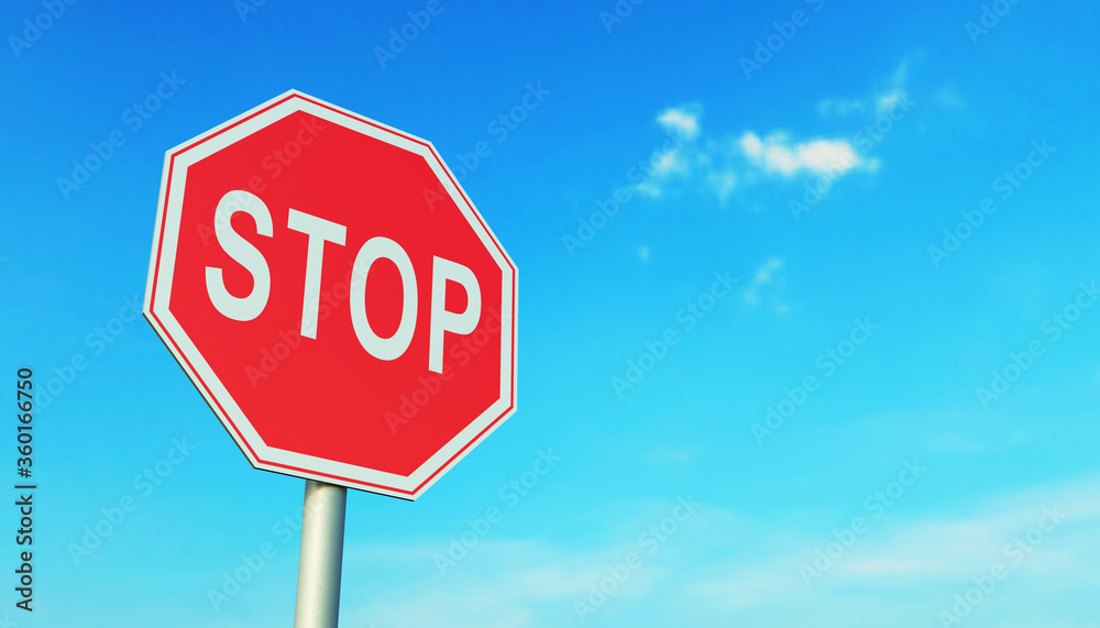 Stop sign road sign