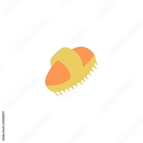 Anti cellulite massage. Dry brush home SPA massage. Doodle flat vector illustration