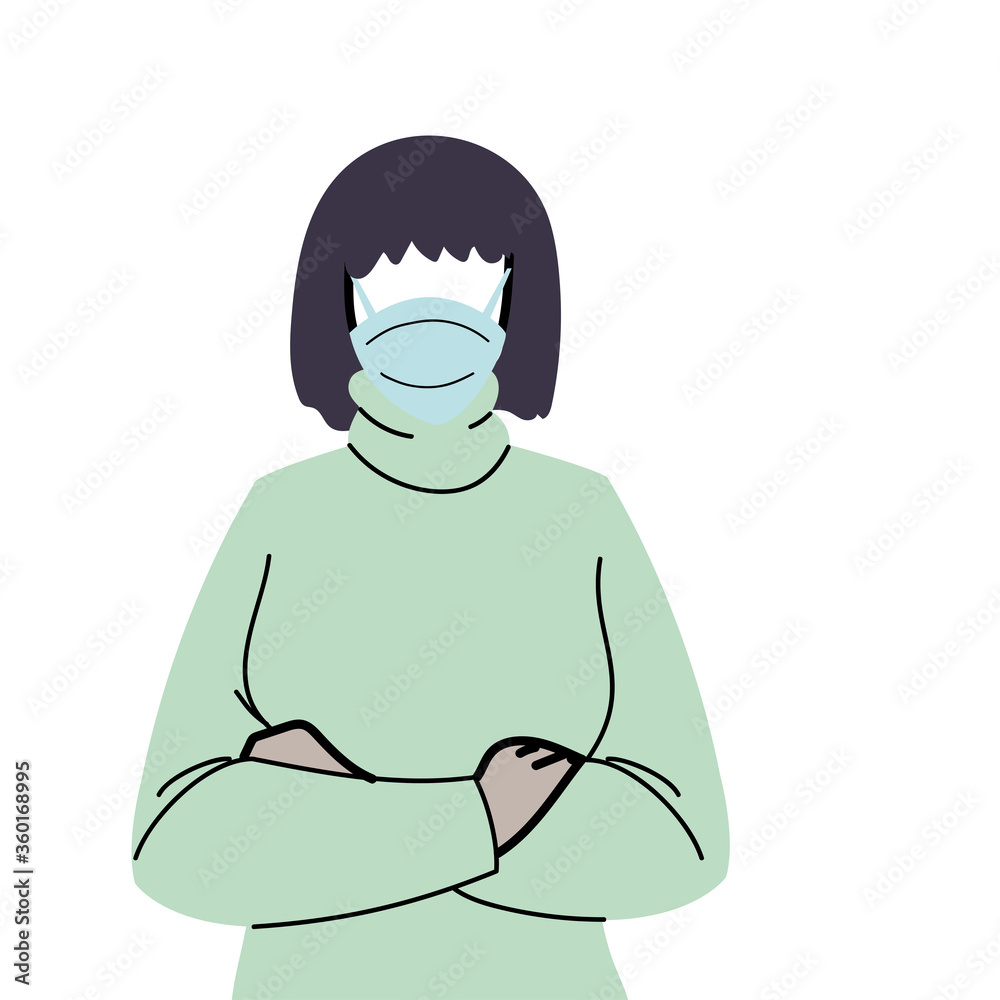 young woman wearing face mask to prevent virus young woman wearing face mask to prevent virus