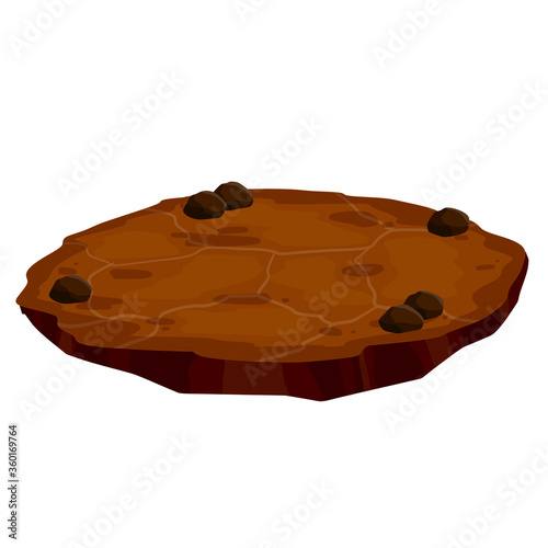 Dry land steppes and deserts. element of game and background. Dirt and dust. Brown floor. Cartoon illustration. Platform to the ground