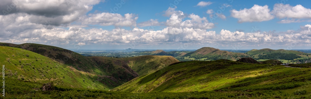 Panorama of the Carding Mill Valley, Church Stretton,  England, Europe