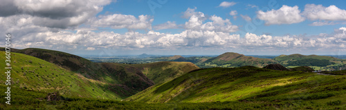 Panorama of the Carding Mill Valley, Church Stretton, England, Europe