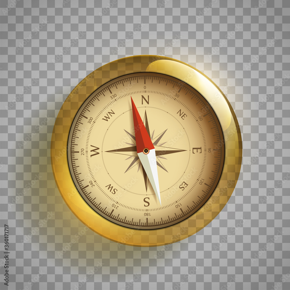 Modern compass icon. Template isolated on a transparent background