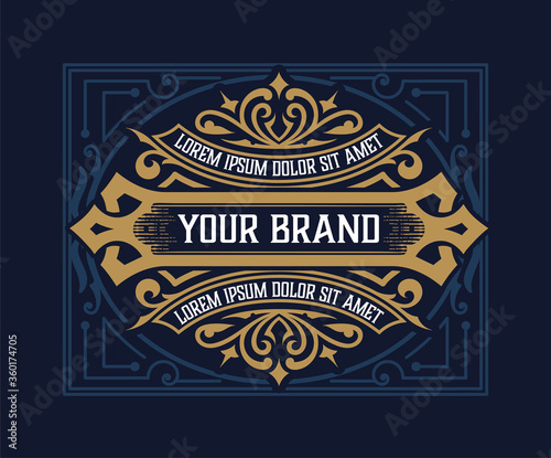 Liquor Label vintage design retro vector illustration