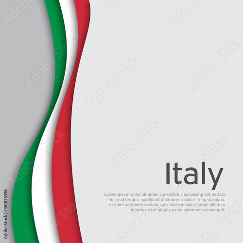 Abstract waving italy flag. Creative background in Italy flag colors for holiday card design. National Poster. State Italian patriotic cover, business booklet, flyer. Paper cut. Vector design