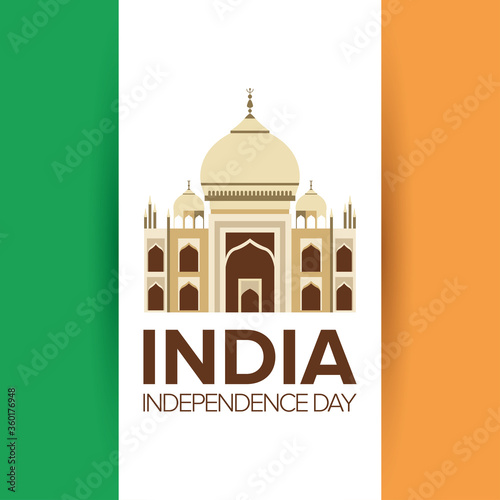 Intependence day india with taj mahal mosque