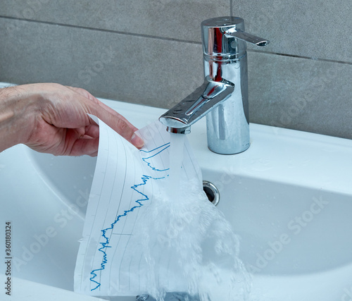 Problems with water consumption statistics. Economy concept.