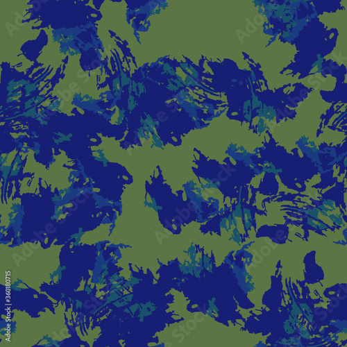 Sea camouflage of various shades of green and blue colors photo