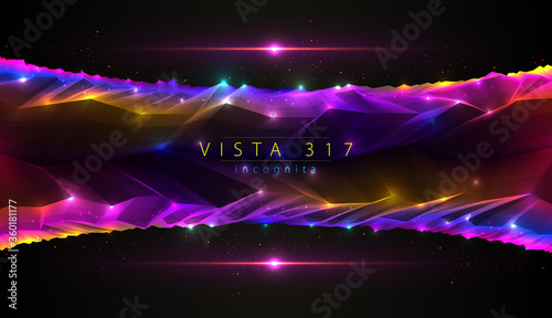 Fantastic space planet terrain vector illustration, cosmos science fiction great 3d design. Usable as abstract background with copy space for title and text.