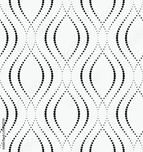   Vector seamless pattern. Stylish texture with wavy lines from different circles.