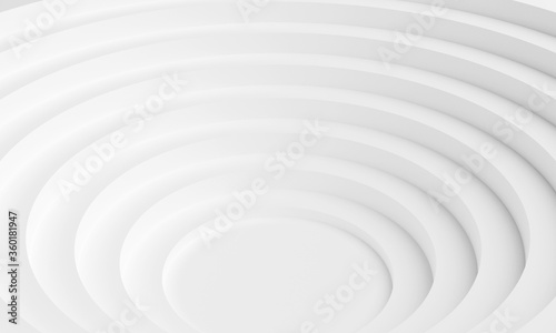Fototapeta Naklejka Na Ścianę i Meble -  Ideal white circles. Abstract geometry background image. Minimal geometric 3D rendering.