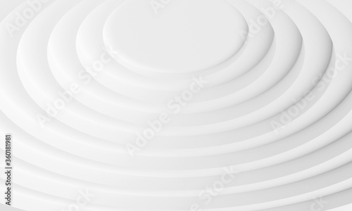 Ideal white circles. Abstract geometry background image. Minimal geometric 3D rendering. © Anton