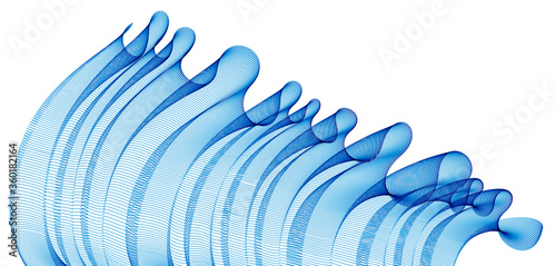 3d particles mesh array, sound wave flowing, transparent tulle textile on wind. Round points vector effect illustration. Blended mesh, calming relaxing wallpaper.