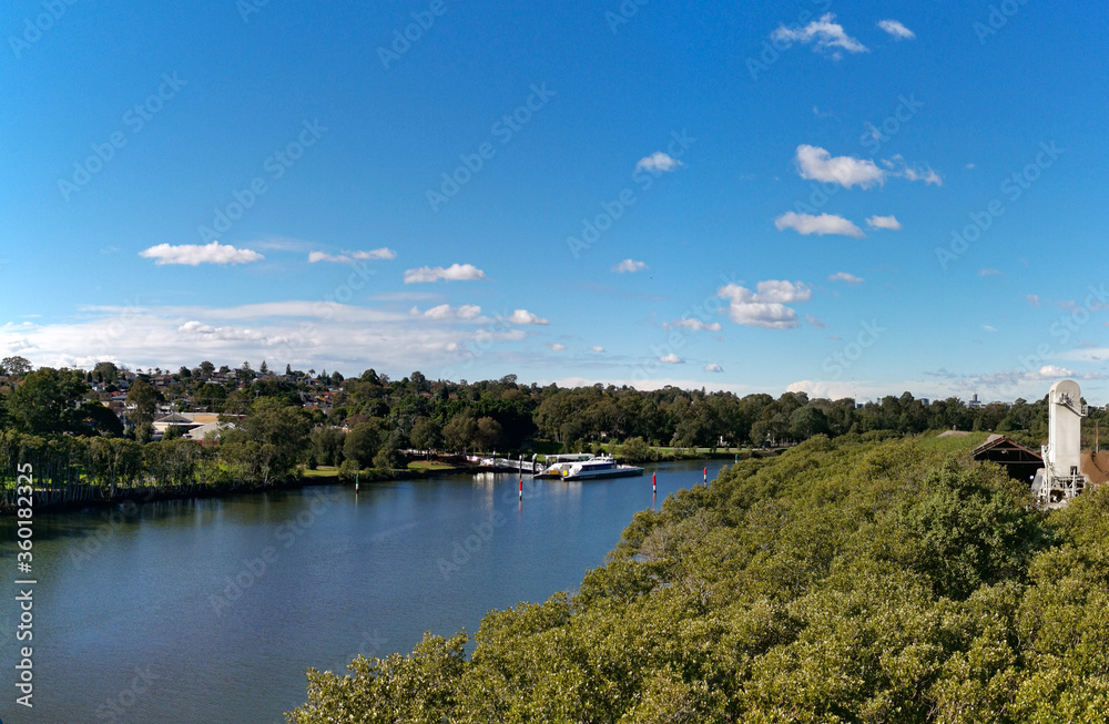 Beautiful view of a river, Parramatta river, Rydalmere, New South Wales, Australia