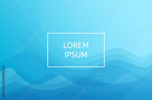 Blue abstract background with waves. Vector illustration.