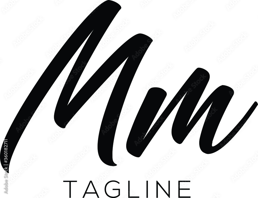 Fototapeta premium MM Letter Initial Logo Design, Vector Template