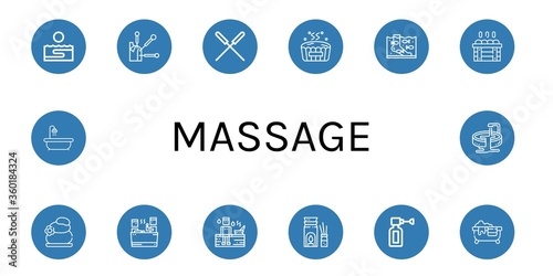 massage simple icons set