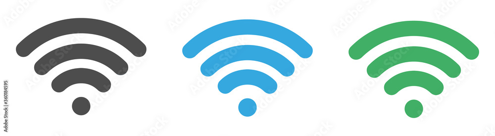 Wi-fi vector icon, sign, set of blue, red and green symbol. Vector illustration Wi-fi vector icon, sign, set of blue, red and green symbol. Vector illustration