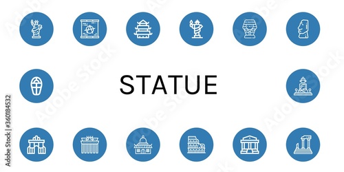 Set of statue icons