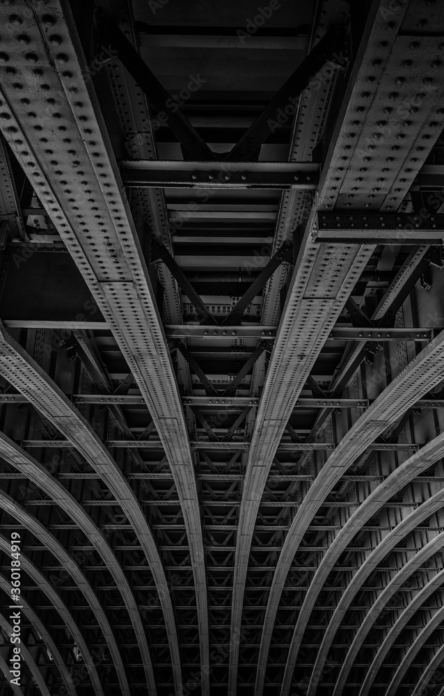 Background or texture detail black and white riveted girder railway bridge
Background or texture detail black and white riveted girder railway bridge