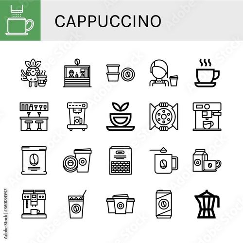Set of cappuccino icons