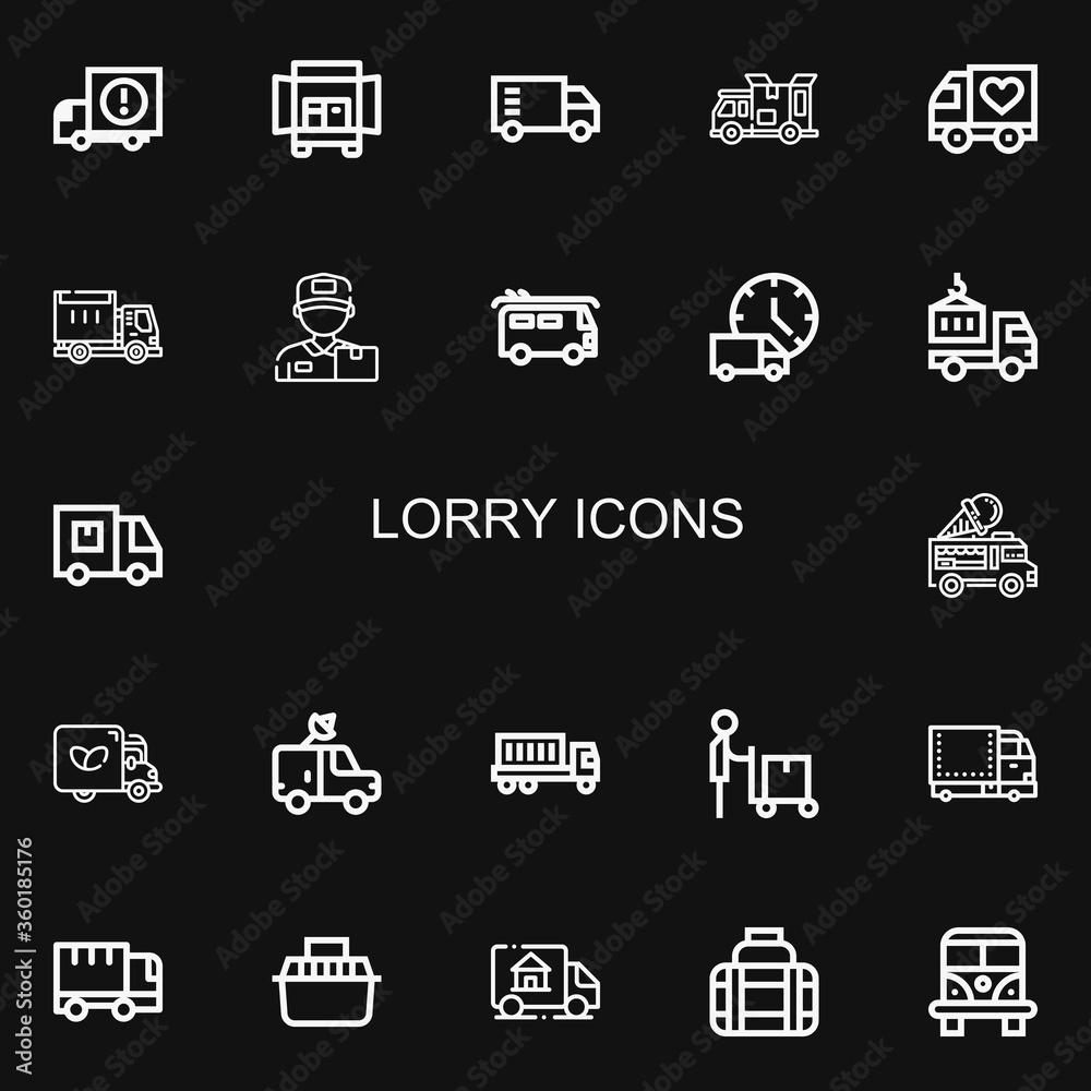 Editable 22 lorry icons for web and mobile Editable 22 lorry icons for web and mobile