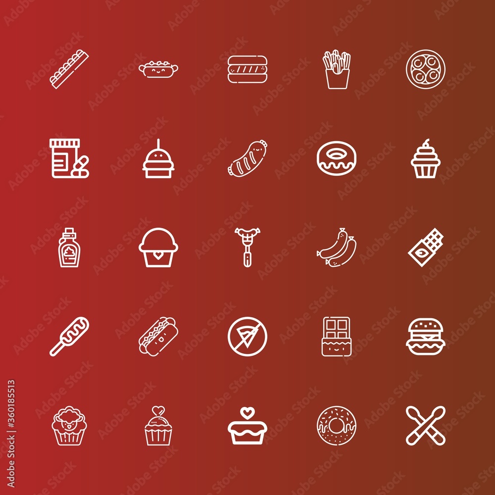 Editable 25 fat icons for web and mobile