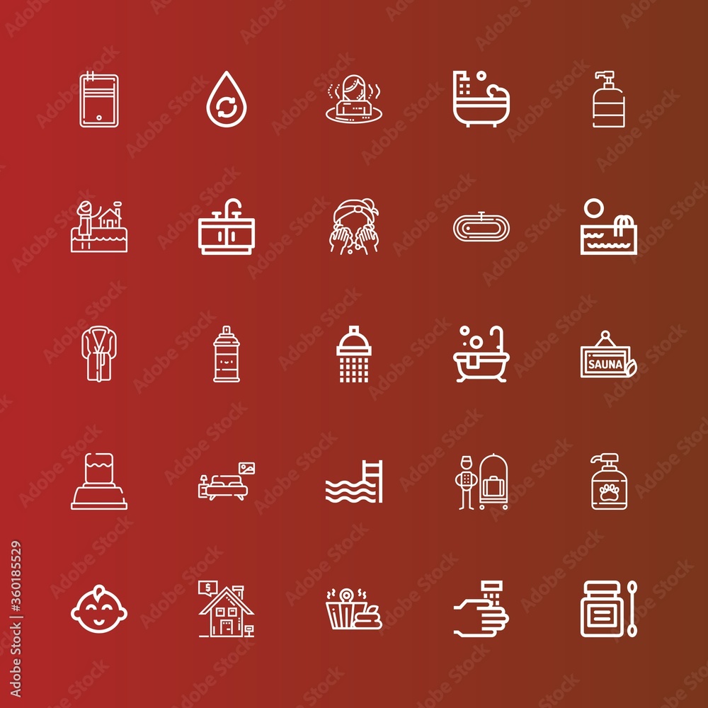 Editable 25 shower icons for web and mobile Editable 25 shower icons for web and mobile