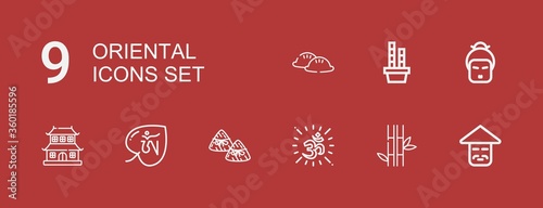 Editable 9 oriental icons for web and mobile